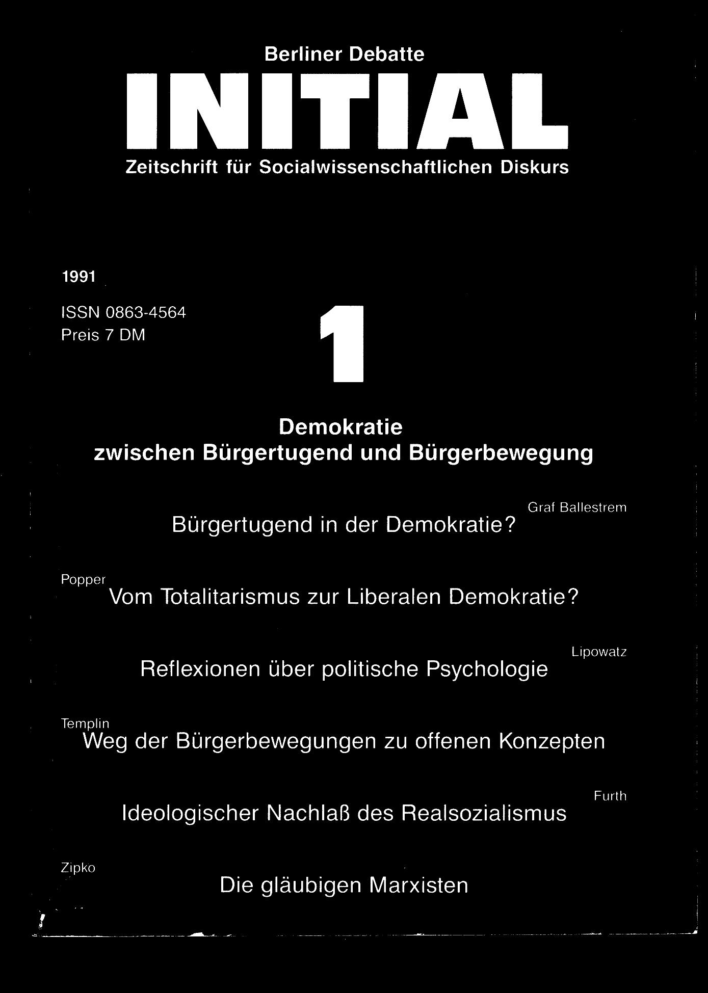 Demokratie zwischen Bürgertugend und Bürgerbewegung