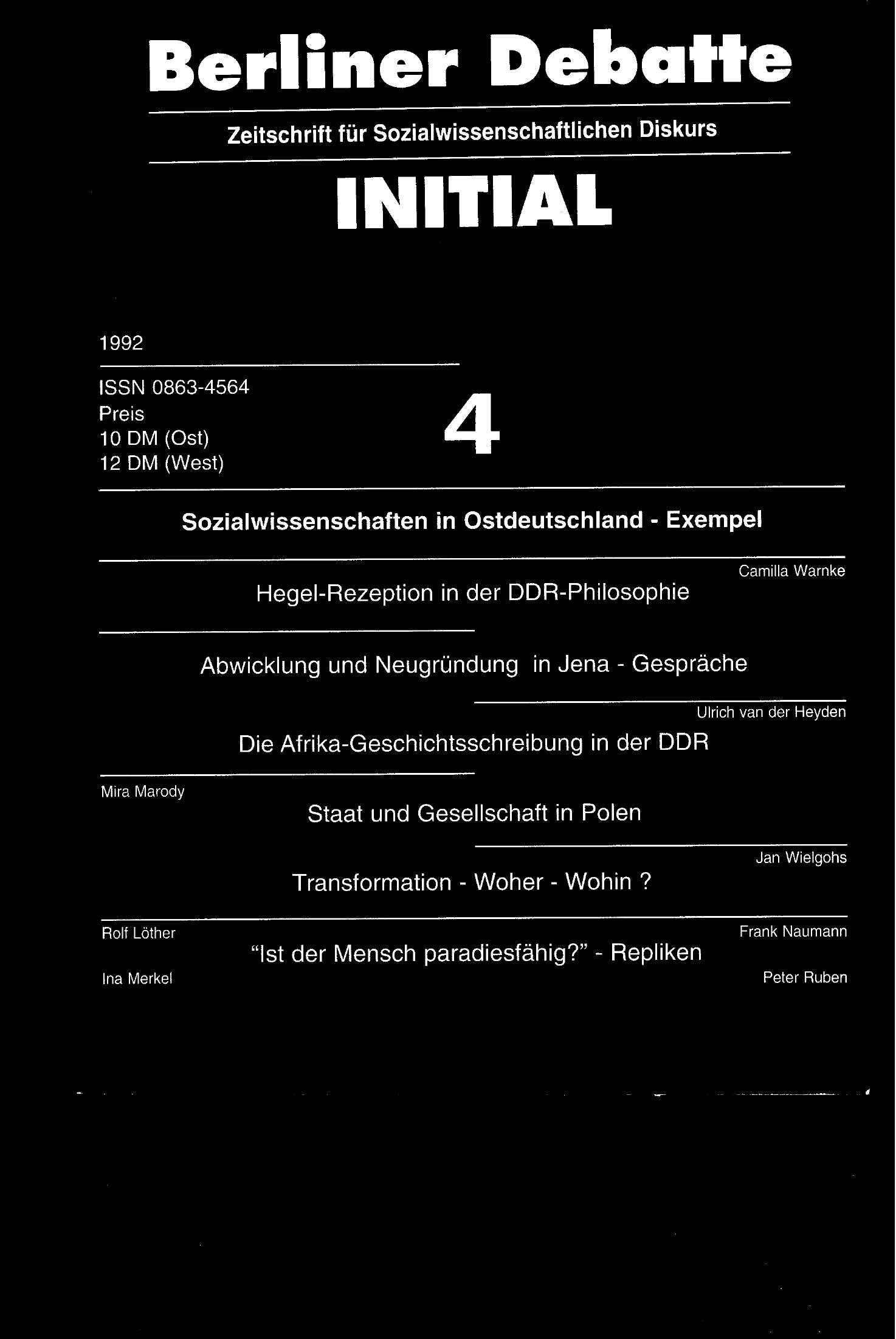 Sozialwissenschaften in Ostdeutschland