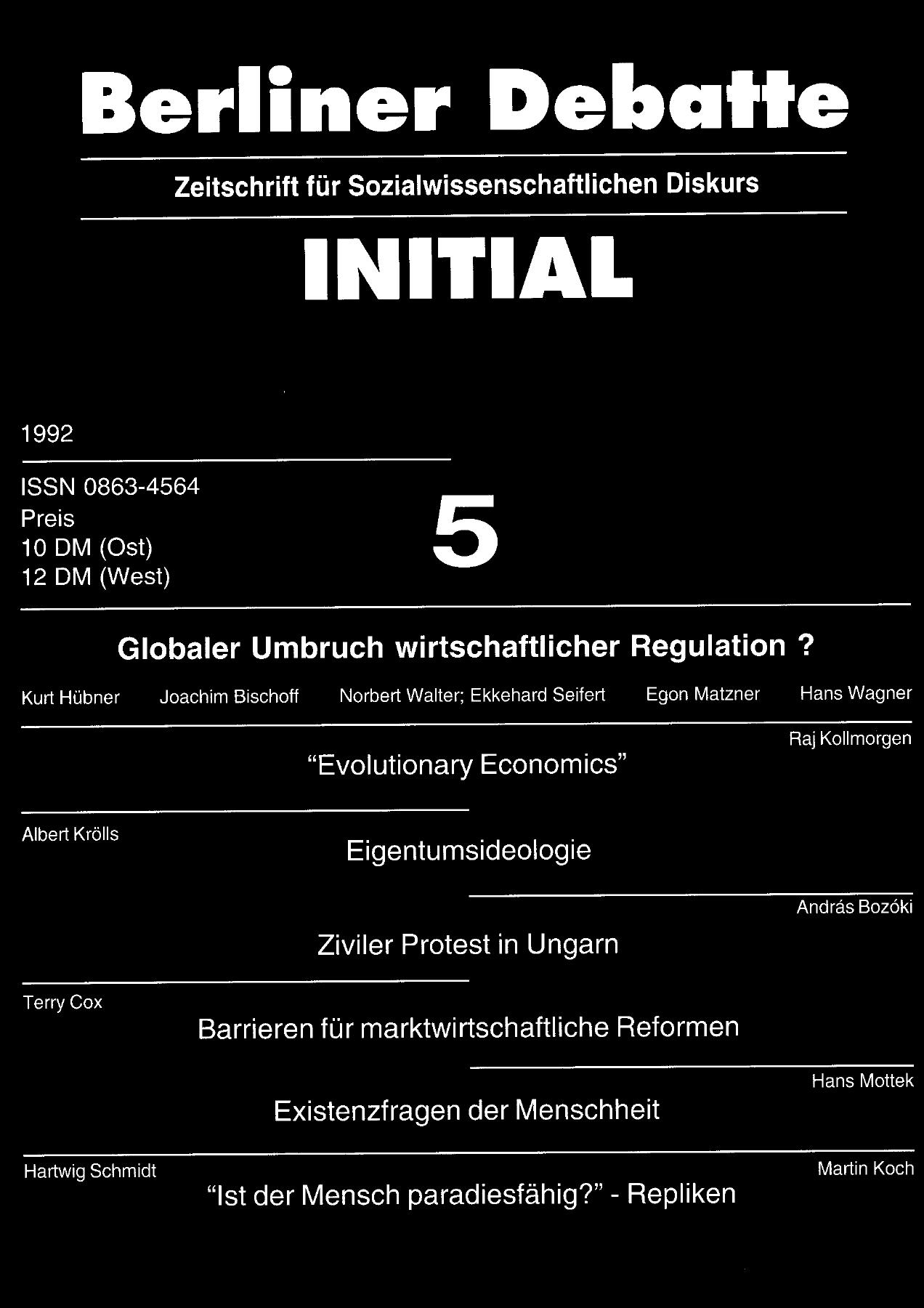 Globaler Umbruch wirtschaftlicher Regulation ?