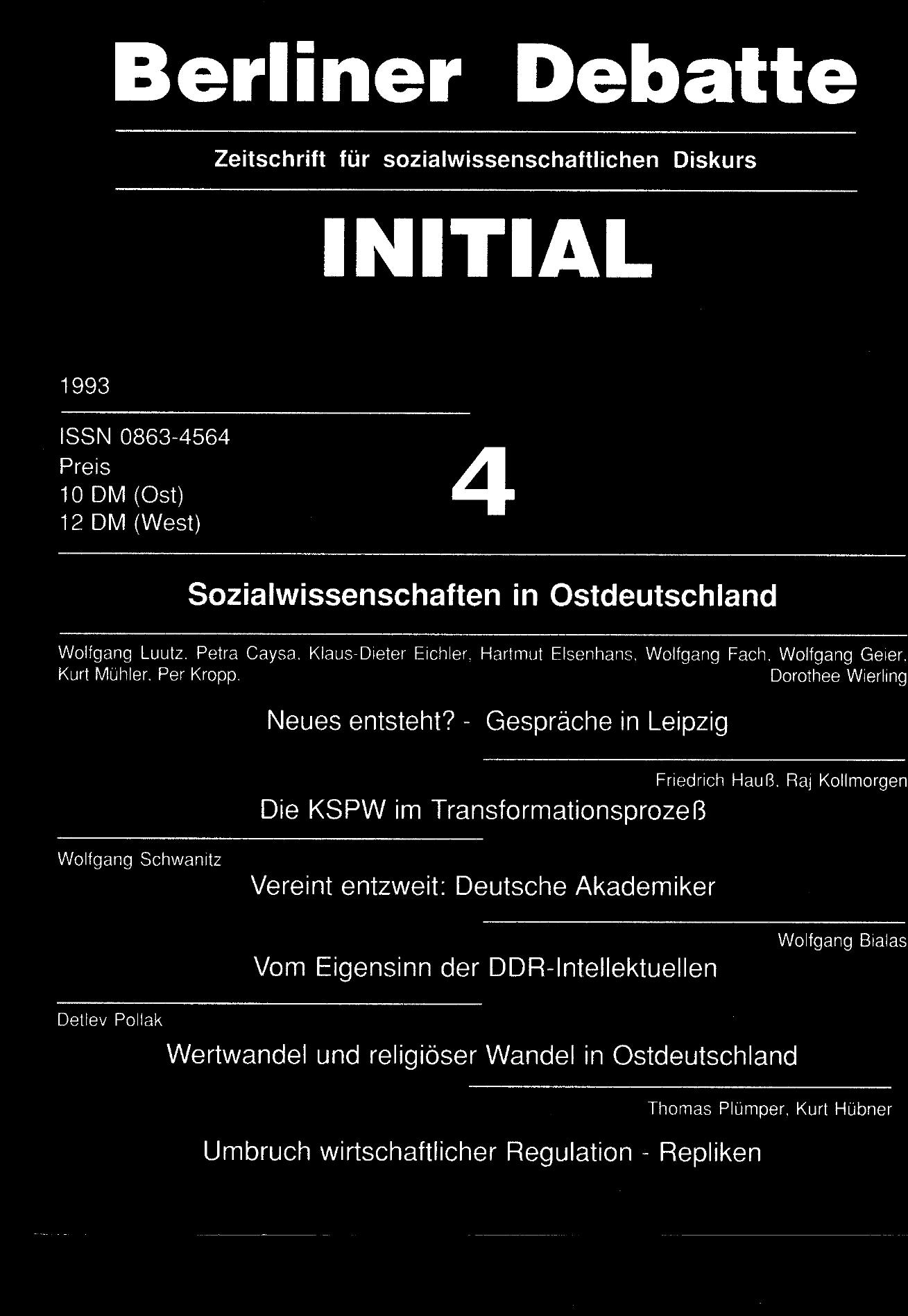 Sozialwissenschaften ind Ostdeutschland