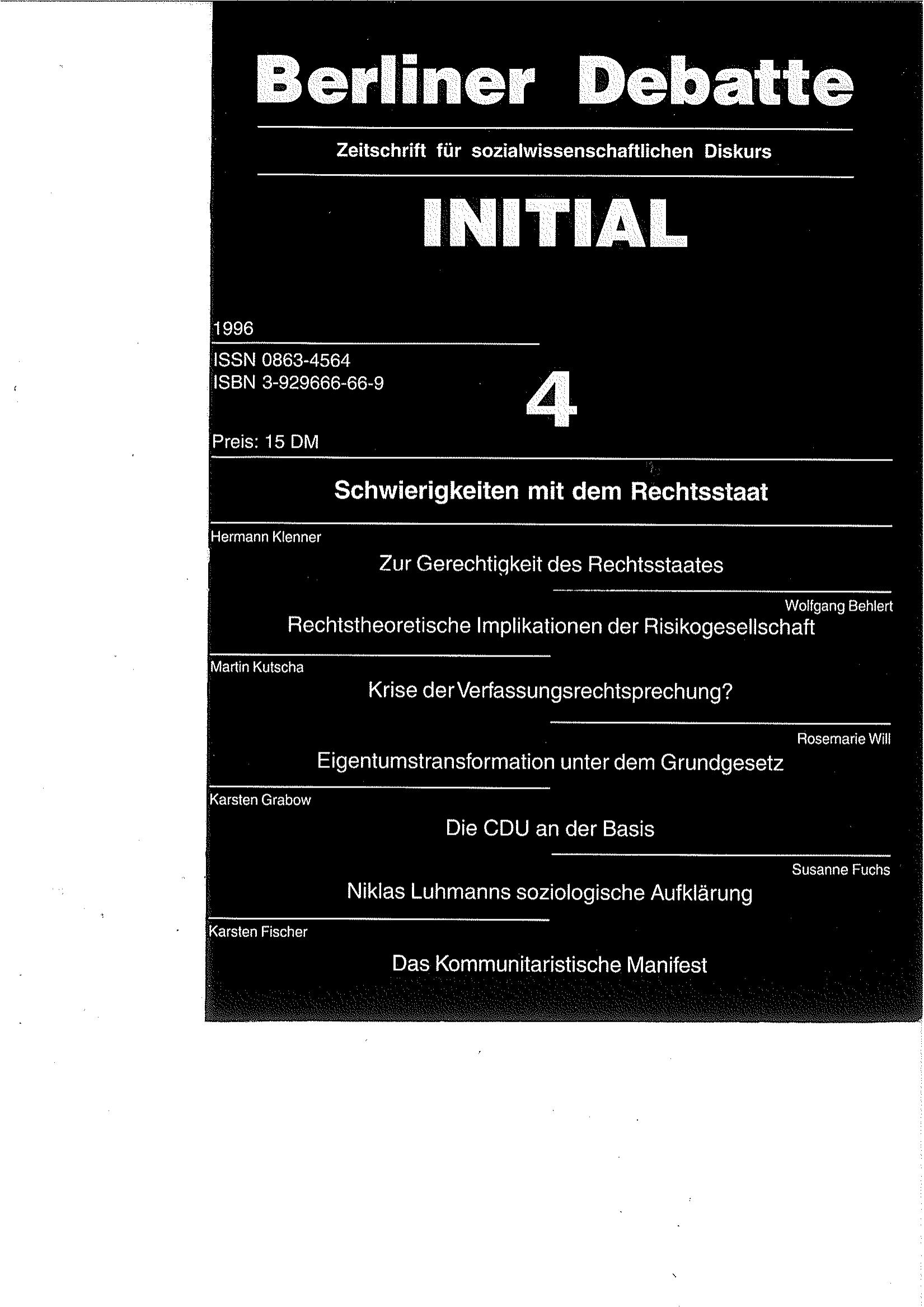 Schwierigkeiten mit dem Rechtsstaat