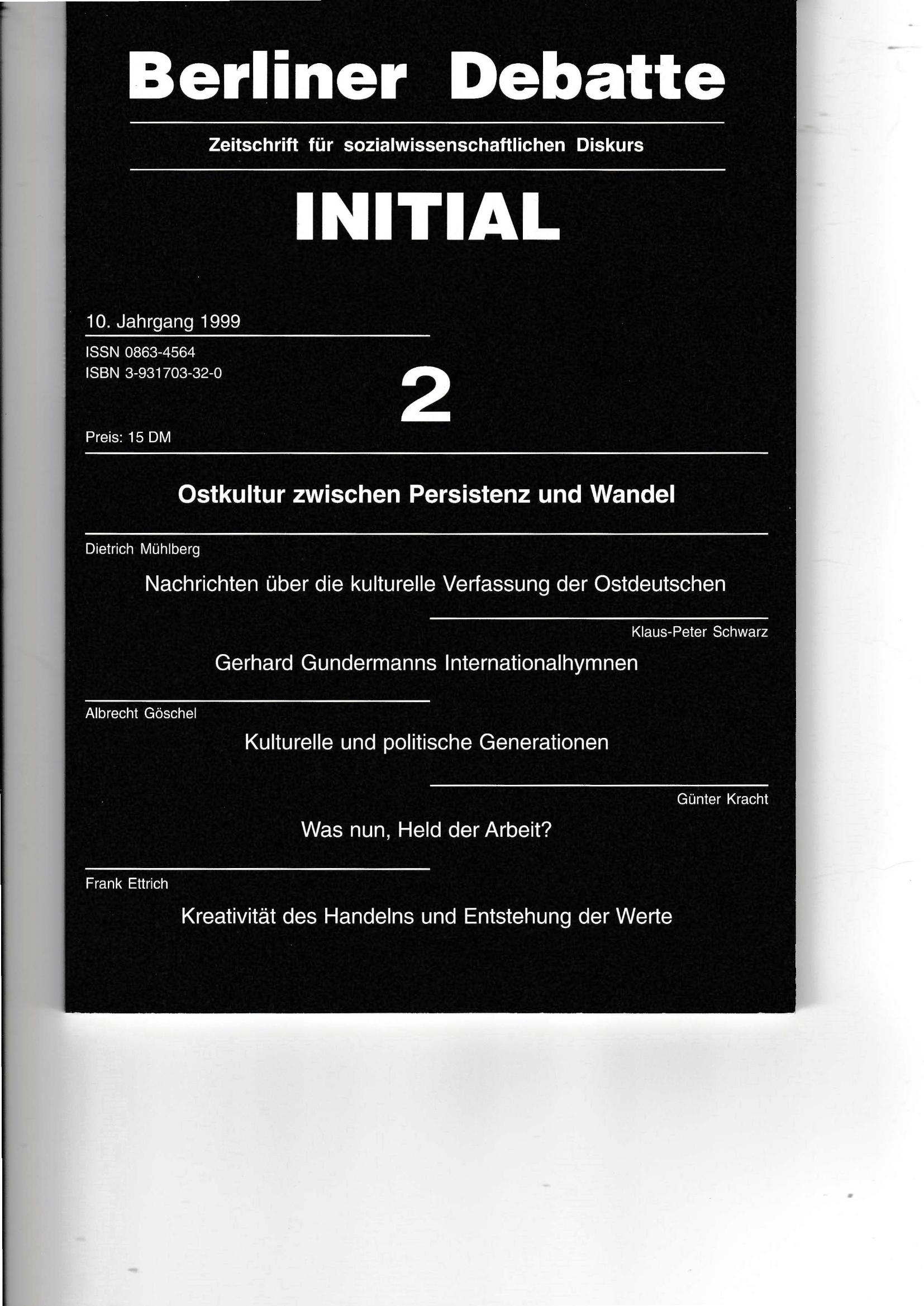 Ostkultur zwischen Persistenz und Wandel