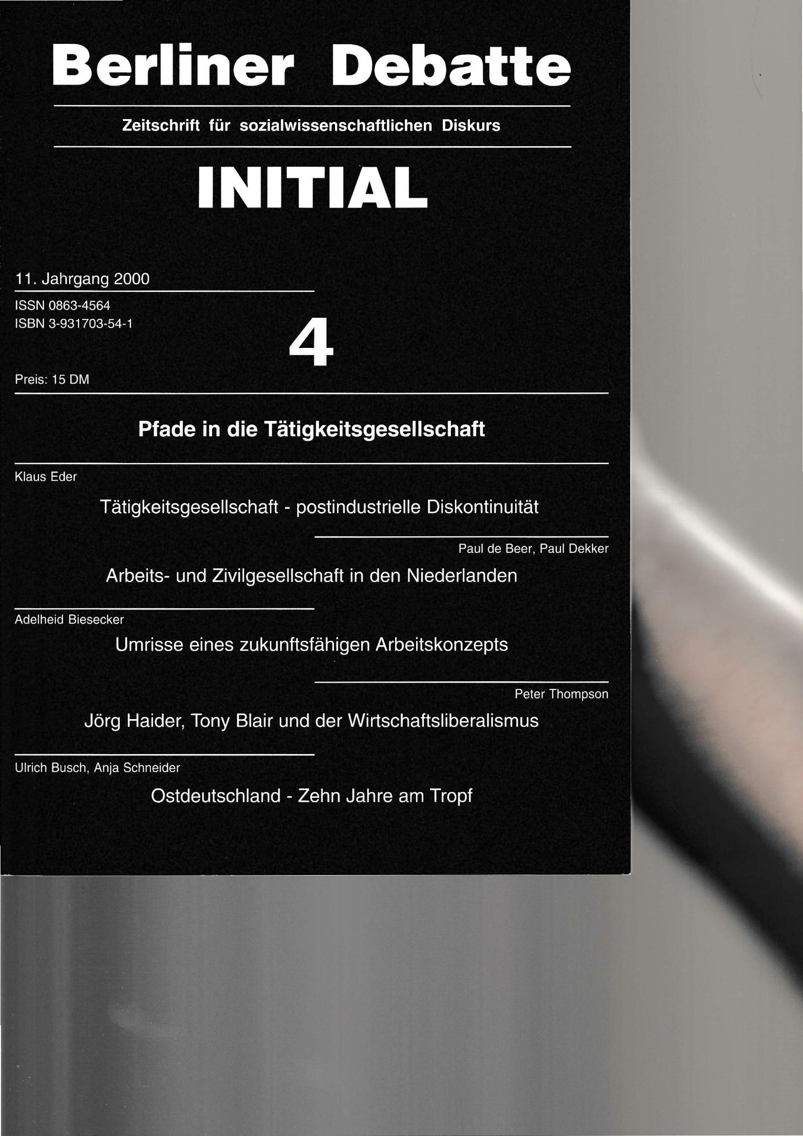 Pfade in die Tätigkeitsgesellschaft