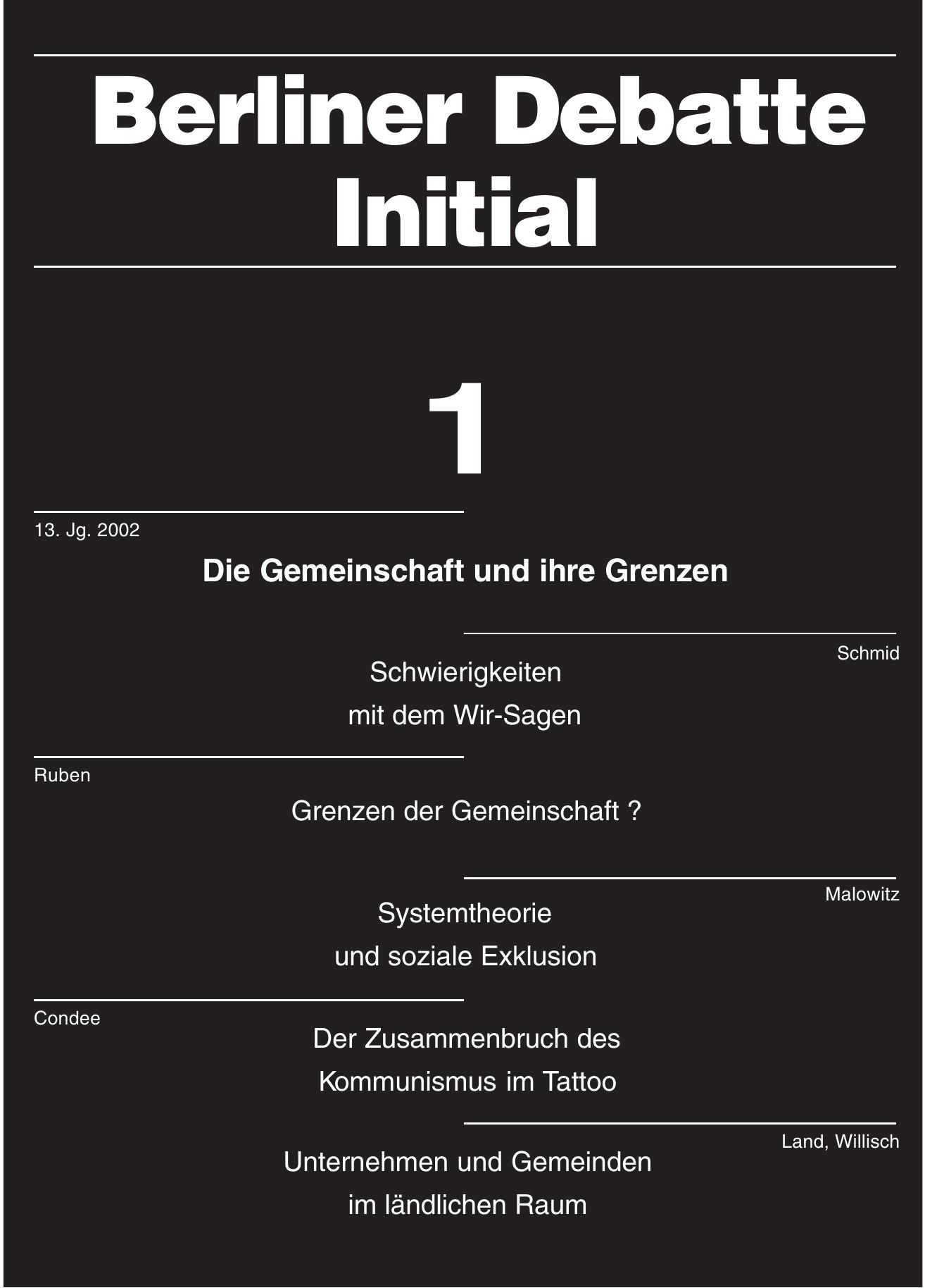 Die Gemeinschaft und ihre Grenzen