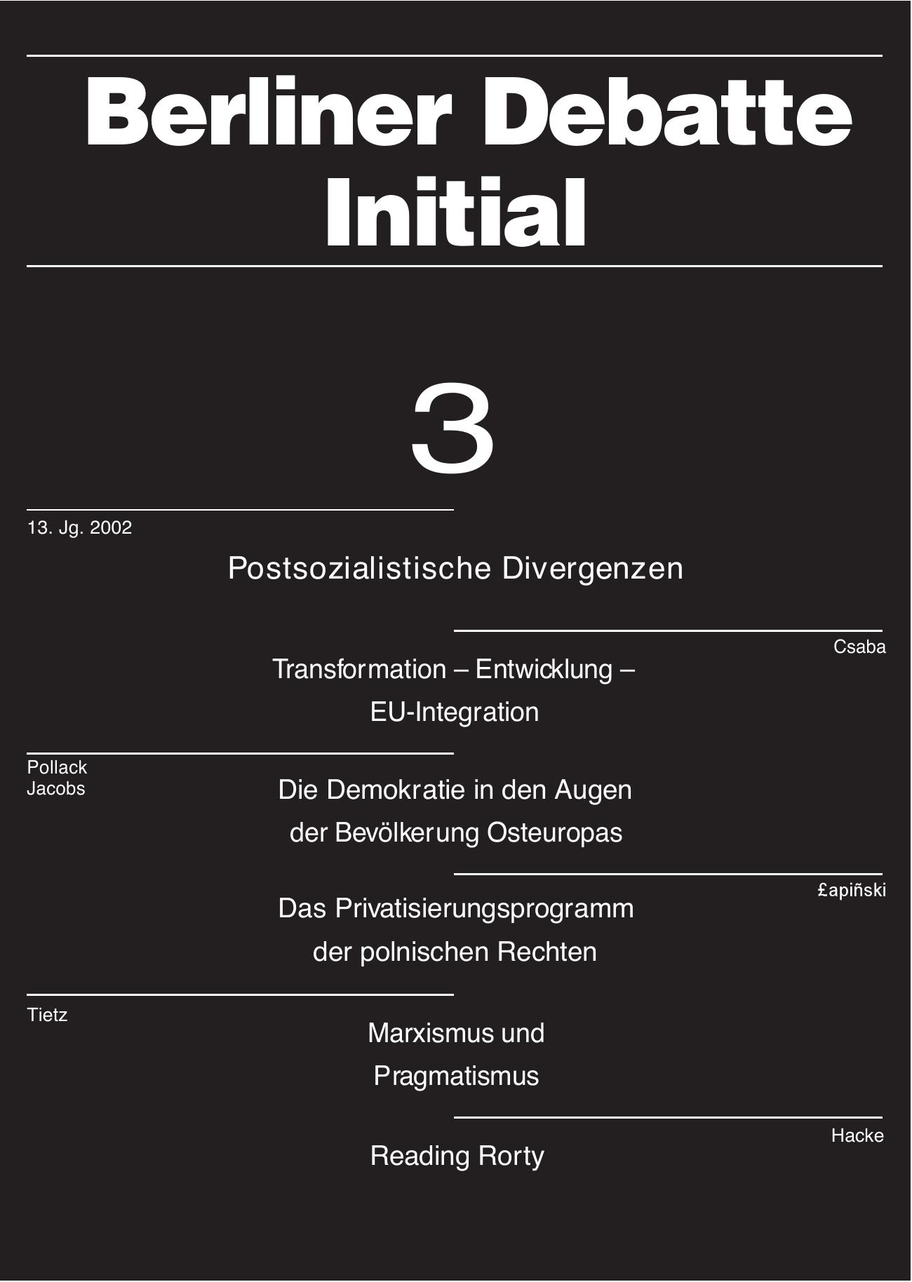 Postsozialistische Divergenzen