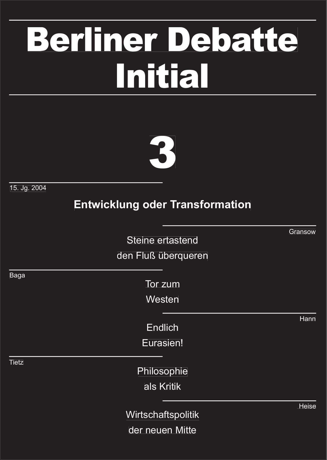 Entwicklung oder Transformation