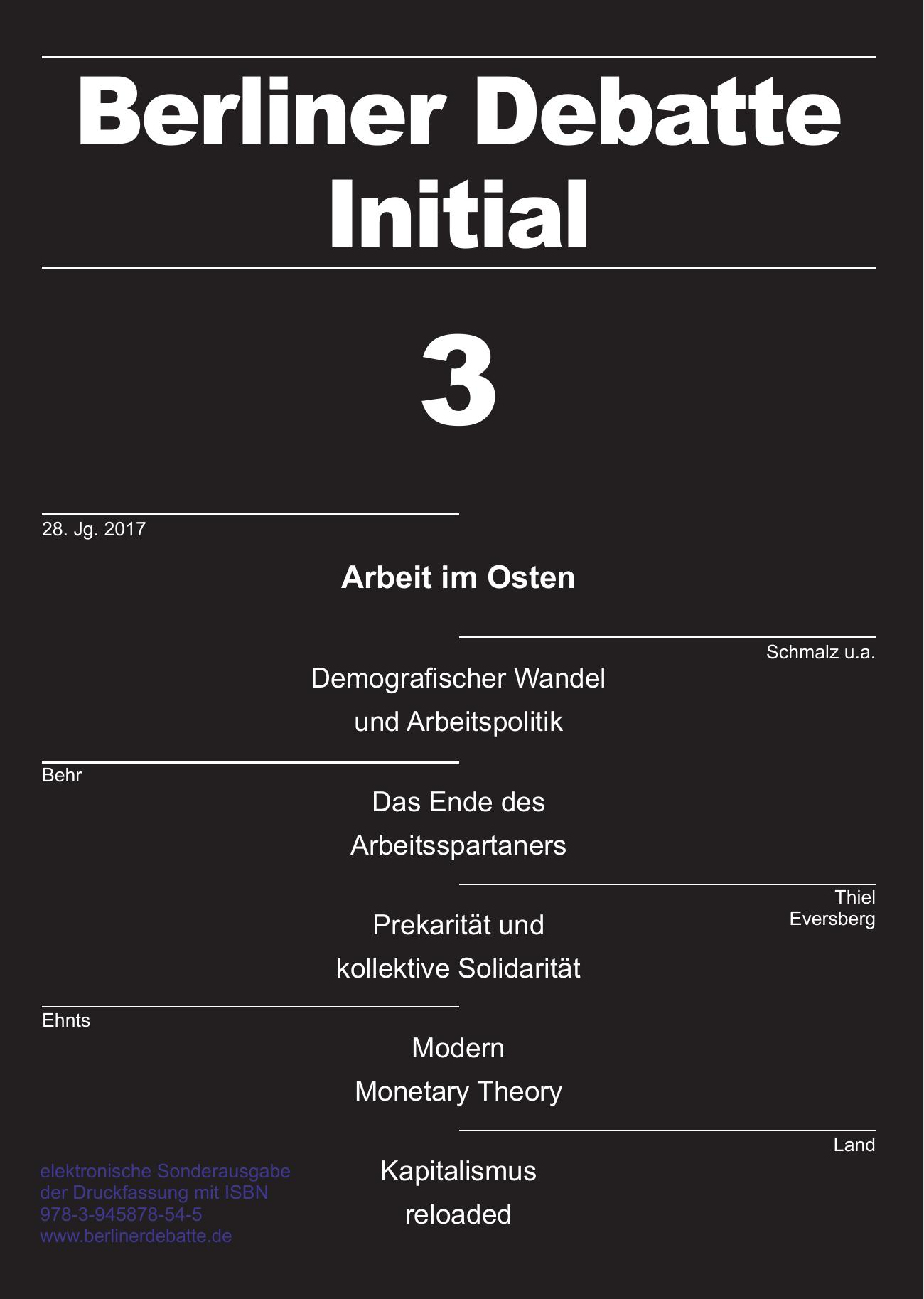 Demografischer Wandel und Arbeit in Ostdeutschland